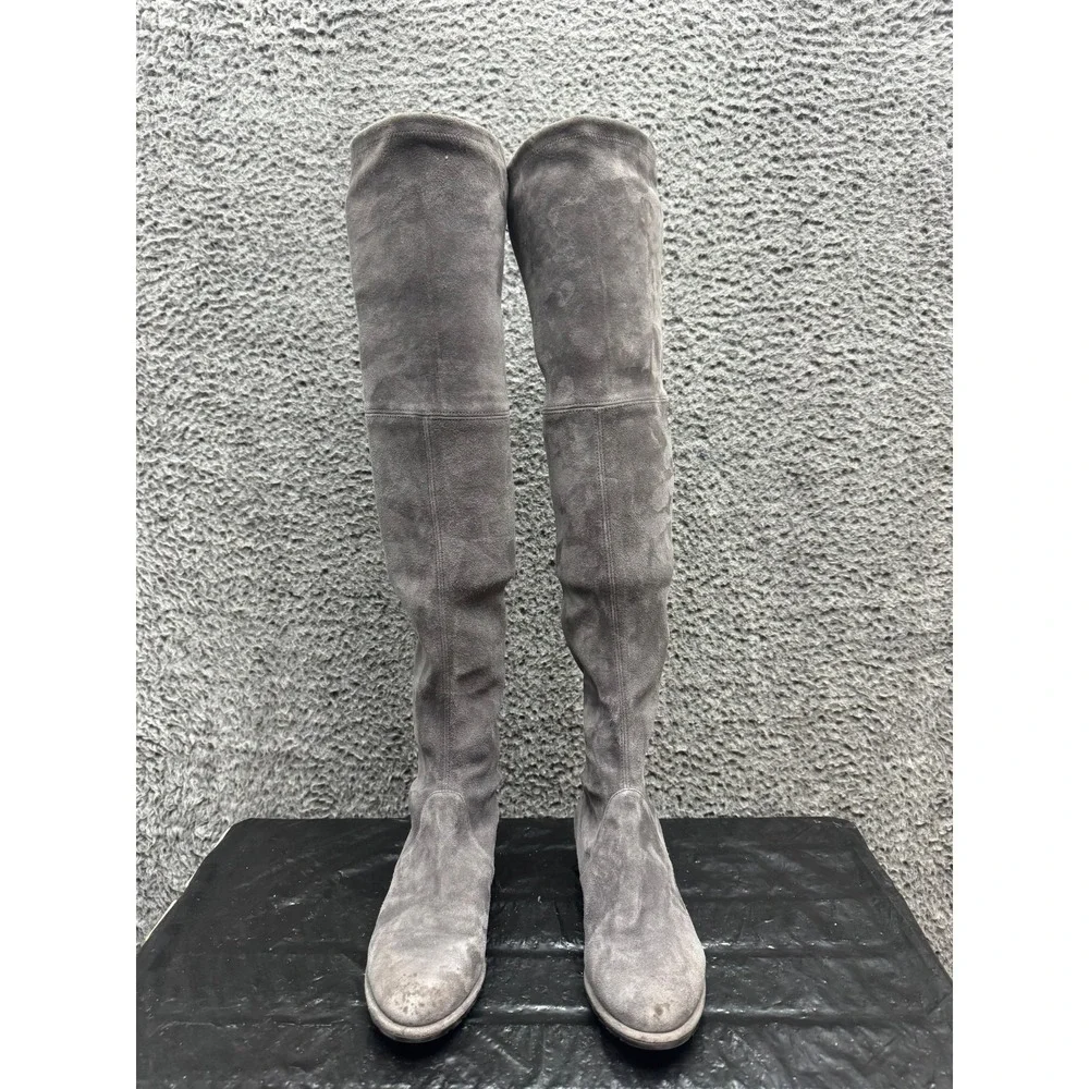 Stuart Weitzman Lowland Suede Over The Knee Boots Londra Gray Womens‎ Size 6M US